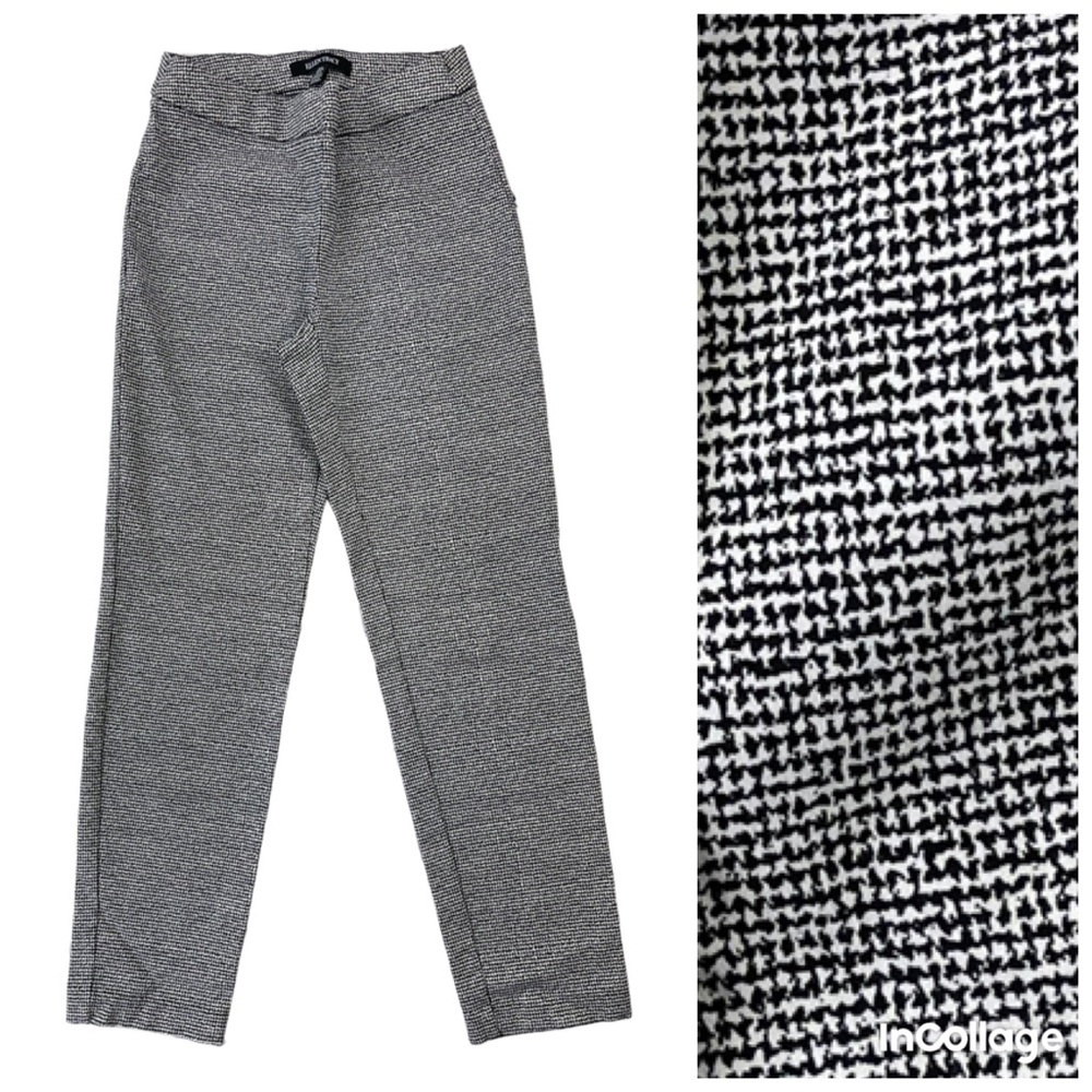 Ellen Tracy Woman’s Black & White print Skinny Stretch Pull On Pants size S